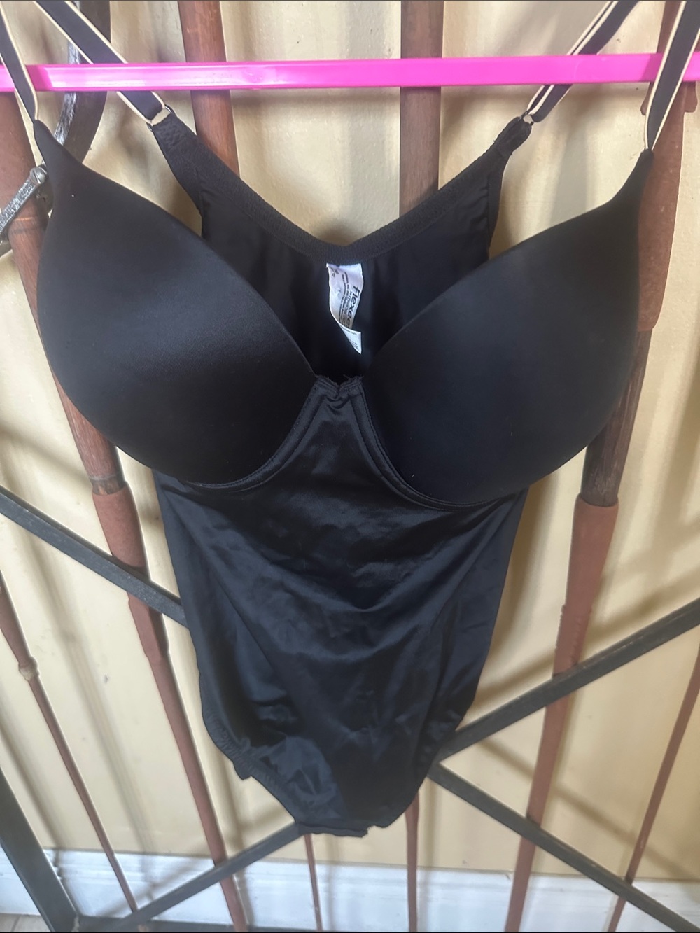 Black Shaping Bodysuit with Built-In Cups
